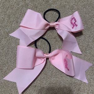Hair bow with hair tie, breast cancer awareness